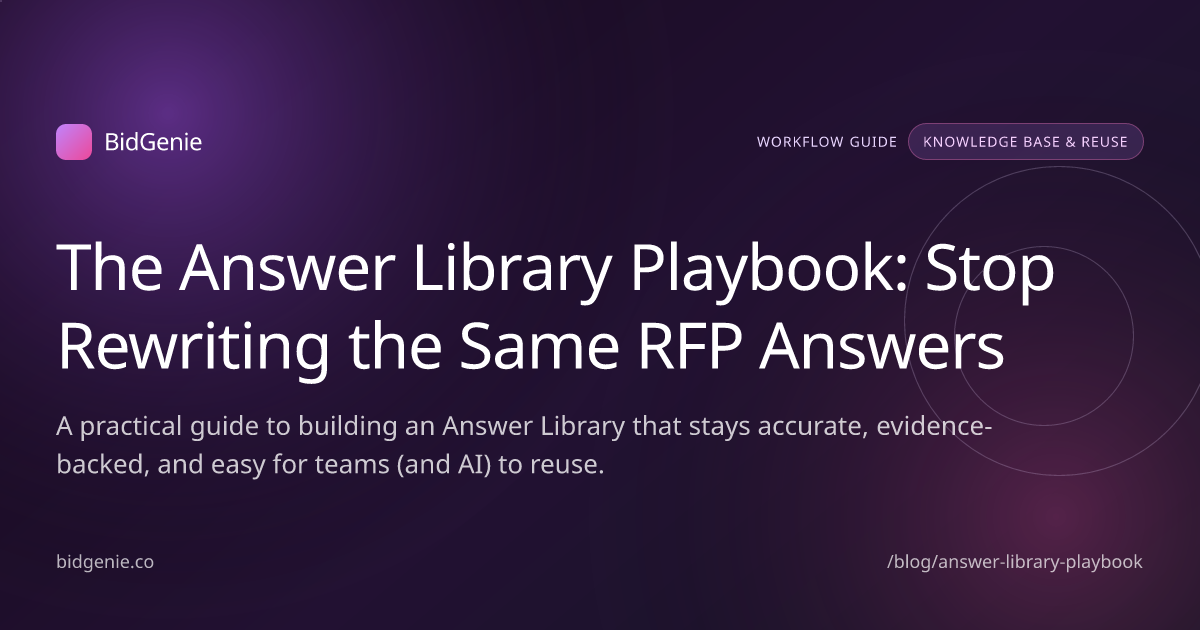 The Answer Library Playbook: Stop Rewriting the Same RFP Answers