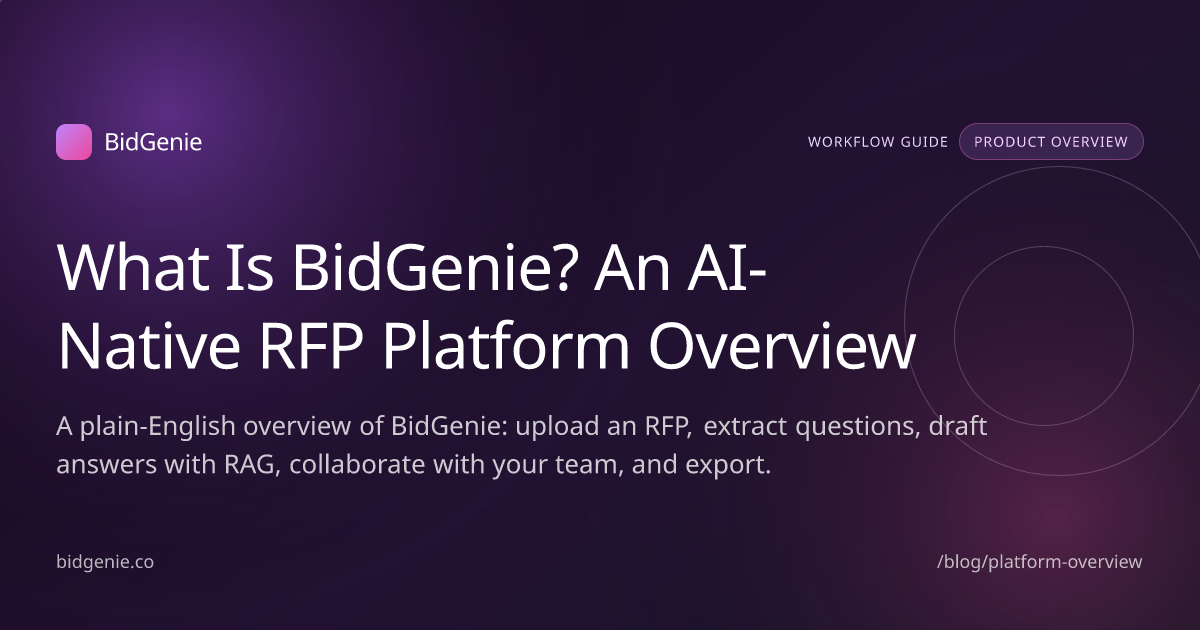What Is BidGenie? An AI-Native RFP Platform Overview